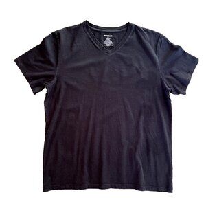 BOMBAS Men's V-Neck T-Shirt Size L Black 100% Pima Cotton Made in Peru